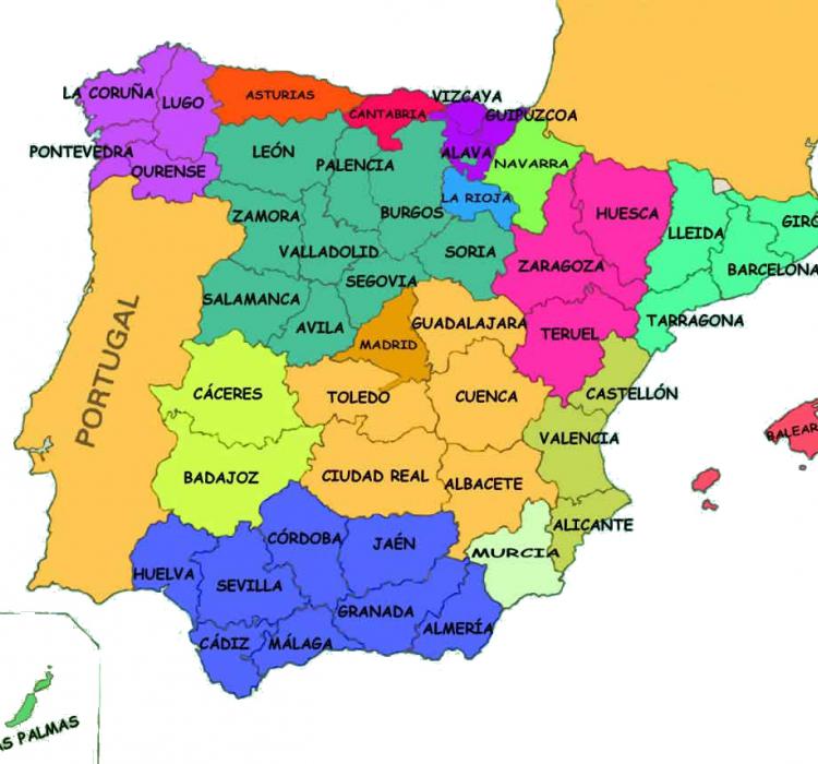 kaart Spanje